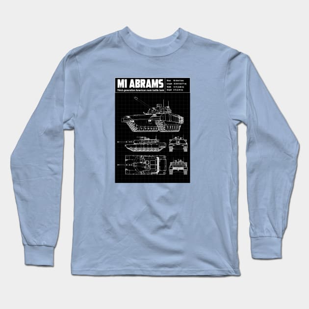 M1 ABRAMS Long Sleeve T-Shirt by theanomalius_merch